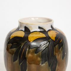  Royal Doulton Art Deco Hand Painted Stylized Foliate Glazed Ceramic Vase Signed Royal Doulton - 1733257