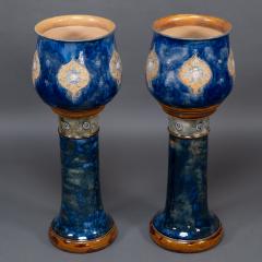  Royal Doulton Royal Doulton A Perfect Pair of Jardinieres on Matching Stands - 4188460
