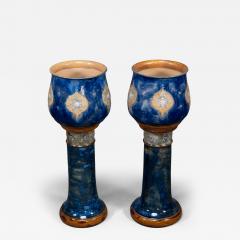  Royal Doulton Royal Doulton A Perfect Pair of Jardinieres on Matching Stands - 4234522