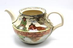  Royal Doulton Royal Doulton Tea Pot with Fishing Scene circa 1920 - 3672872