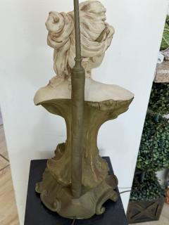 Royal Dux ORIGINAL ART NOUVEAU LADY CERAMIC BUST LAMP BY ROYAL DUX - 4329358