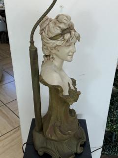  Royal Dux ORIGINAL ART NOUVEAU LADY CERAMIC BUST LAMP BY ROYAL DUX - 4329359