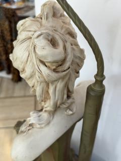  Royal Dux ORIGINAL ART NOUVEAU LADY CERAMIC BUST LAMP BY ROYAL DUX - 4329362