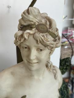  Royal Dux ORIGINAL ART NOUVEAU LADY CERAMIC BUST LAMP BY ROYAL DUX - 4329363