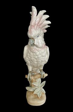  Royal Dux Vintage Royal Dux Porcelain Figurine of a Cockatoo Perched on a Branch - 4313418
