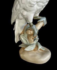  Royal Dux Vintage Royal Dux Porcelain Figurine of a Cockatoo Perched on a Branch - 4313423