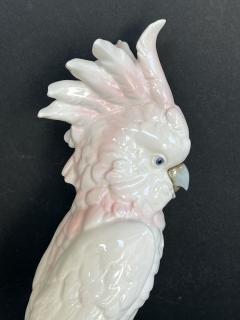  Royal Dux Vintage Royal Dux Porcelain Figurine of a Cockatoo Perched on a Branch - 4313425