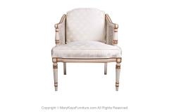  Royal Furniture Co French Louis XVI Style Painted Bergere Armchair - 2956522