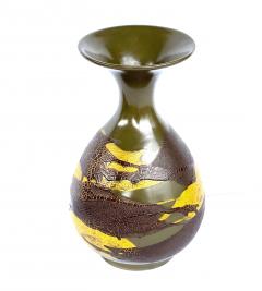  Royal Haeger 4 Royal Haeger Pottery Vessels w Yellow Brown Drip Glaze on Olive Green Ground - 2621554