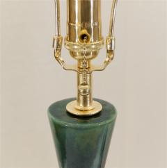  Royal Haeger Blue and Green Drip Glaze Lamps with Gilt Hardware - 604888