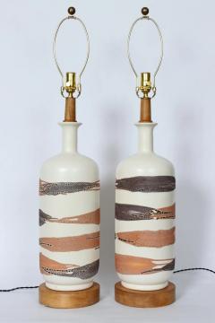  Royal Haeger Monumental Pair of Earth Wrap Royal Haeger Ceramic Table Lamps circa 1970 - 3009792