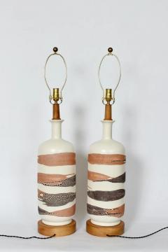  Royal Haeger Monumental Pair of Earth Wrap Royal Haeger Ceramic Table Lamps circa 1970 - 3009798