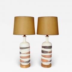  Royal Haeger Monumental Pair of Earth Wrap Royal Haeger Ceramic Table Lamps circa 1970 - 3012244