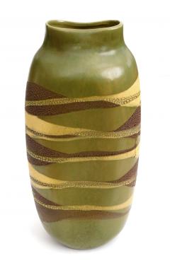  Royal Haeger Set of 3 American 1960s Royal Haeger Olive green Glazed Ceramic Vases - 1828480