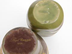  Royal Haeger Set of 3 American 1960s Royal Haeger Olive green Glazed Ceramic Vases - 1828481