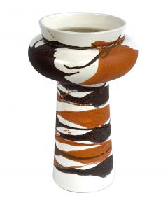  Royal Haeger Set of 5 Royal Haeger pottery vases w brown russet drip glaze on ivory ground - 2624051