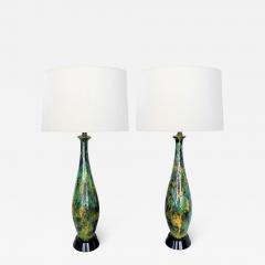  Royal Haeger Tall Pair 1960s Royal Haeger Ceramic Drip glaze Bottle form Lamps - 3231960