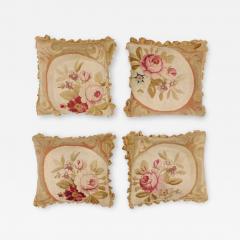  Royal Manufacture of Aubusson French 19th Century Aubusson Woven Tapestry Pillow with Roses and Tassels - 3487706