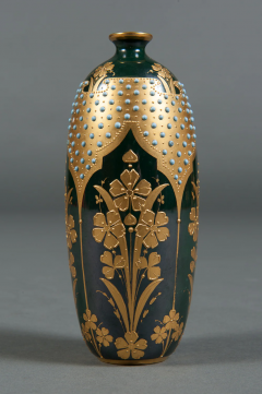  Royal Vienna Porcelain A ROYAL VIENNA STYLE HAND PAINTED JEWELED PORCELAIN VASE - 3567115