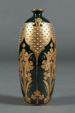  Royal Vienna Porcelain A ROYAL VIENNA STYLE HAND PAINTED JEWELED PORCELAIN VASE - 3567184