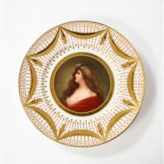  Royal Vienna Porcelain Exceptional Set of Five Royal Vienna Jeweled Porcelain Portrait Plates by Wagner - 1110888