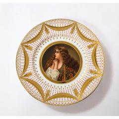  Royal Vienna Porcelain Exceptional Set of Five Royal Vienna Jeweled Porcelain Portrait Plates by Wagner - 1110893