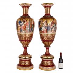  Royal Vienna Porcelain Magnificent pair of large bronze mounted Royal Vienna Porcelain vases - 2912286
