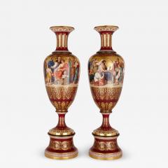  Royal Vienna Porcelain Magnificent pair of large bronze mounted Royal Vienna Porcelain vases - 2913374