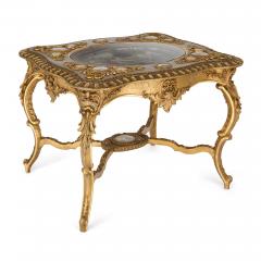  Royal Vienna Porcelain Manufactory 19th century Austrian giltwood centre table with Royal Vienna porcelain plaques - 4136376