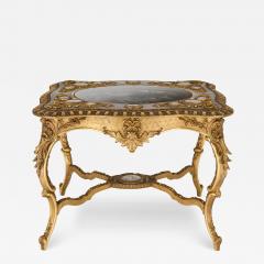  Royal Vienna Porcelain Manufactory 19th century Austrian giltwood centre table with Royal Vienna porcelain plaques - 4136816