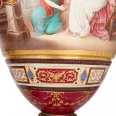  Royal Vienna Porcelain Manufactory Very large Austrian antique painted porcelain vases by Royal Vienna - 4283665