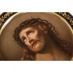  Royal Vienna Porcelain Monumental 19th Century Royal Vienna Porcelain Cobalt Charger of Jesus Christ - 1174761