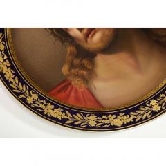  Royal Vienna Porcelain Monumental 19th Century Royal Vienna Porcelain Cobalt Charger of Jesus Christ - 1174762