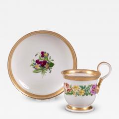  Royal Vienna Porcelain Vienna Botanical Cup and Saucer c 1823 - 4464117