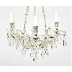  Royale De Saint Louis Vintage St Louis French Crystal Beaded 3 Light Chandelier - 3561336