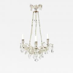  Royale De Saint Louis Vintage St Louis French Crystal Beaded 3 Light Chandelier - 3562786