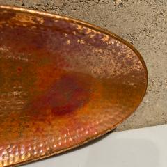  Roycroft 1970s Vintage Modern Hammered Copper Dish Serving Tray Oval Platter - 2664462