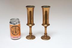  Roycroft Pair of Vintage Arts and Crafts Style Copper Goblets Bud Vases - 4140827