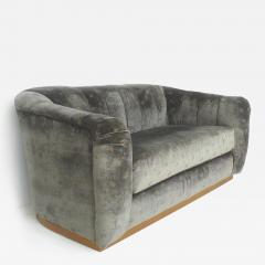  Rubelli Sofa Loveseat Newly Upholstered in Rubelli Fabric Brass Banded Base - 3505212