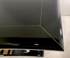  Rudolph Collection American Modern Black Lacquer Lucite Brass Banded Console Rudolph Collection - 4628385