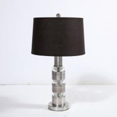  Russell Wright Art Deco Machine Age Table Lamps in Brushed Aluminum Glass by Russell Wright - 2946605