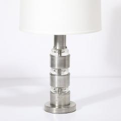  Russell Wright Art Deco Machine Age Table Lamps in Brushed Aluminum Glass by Russell Wright - 3802029