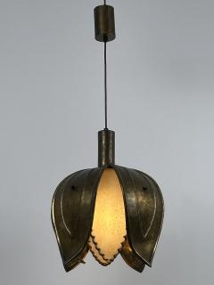  Rustika Lux Austria Unique Mid Century Hand Made Brass Pendant Lamp Tulip by Rustika Lux Austria - 4541131