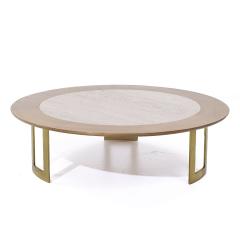  S J Campbell S J Campbell Mid Century Travertine and Brass Coffee Table - 3905730