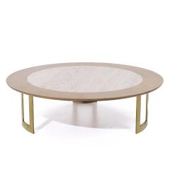  S J Campbell S J Campbell Mid Century Travertine and Brass Coffee Table - 3905731