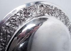  S Kirk Son Inc Antique Kirk Baltimore Repousse Silver Fern Flower Platter Tray - 4542769