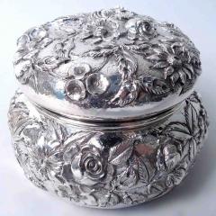  S Kirk Son Inc Antique Kirk Baltimore Repousse Sterling Silver Trinket Box - 4533501