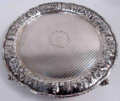  S Kirk Son Inc Antique Kirk Baltimore Repousse Tower Flower Pictorial Salver - 4337609