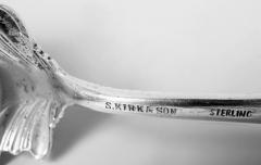  S Kirk Son Inc Pair of Kirk Baltimore Repousse Sterling Silver Ice Tongs - 4416619