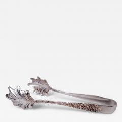  S Kirk Son Inc Pair of Kirk Baltimore Repousse Sterling Silver Ice Tongs - 4419486